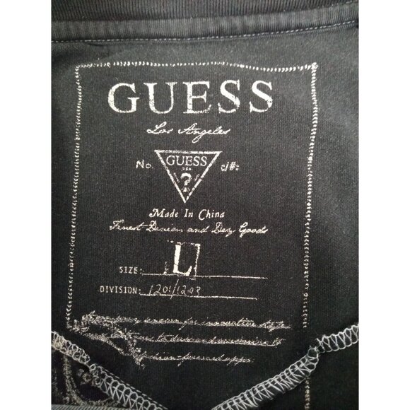 Guess Charcoal Distressed Short Sleeve Tee - Picture 5 of 6